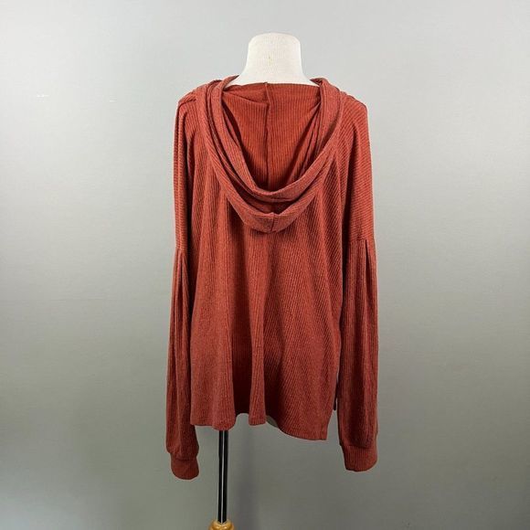 NWT PROJECT SOCIAL T Orange‎ Ribbed Hooded Sweater (XL) - Picture 5 of 8